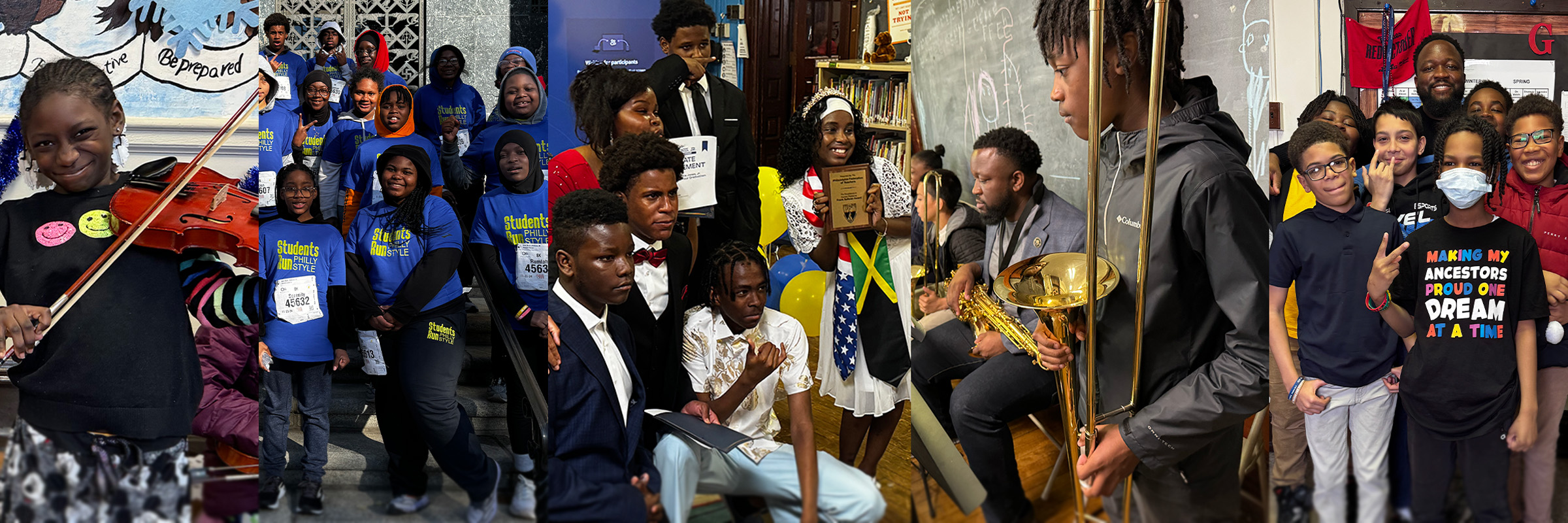 Overbrook Elementary students engaged in music, athletics, culture, and classroom activities.